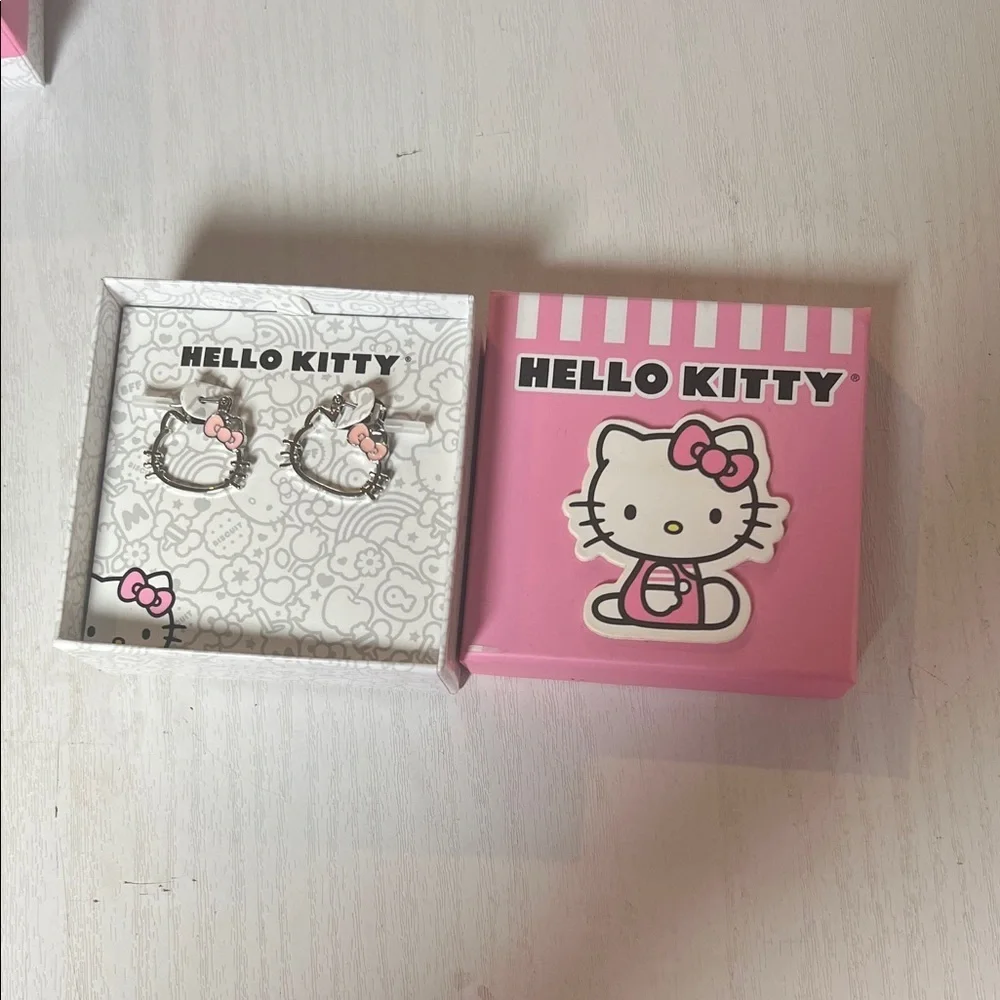 Hello Kitty Pink and Silver Kids Earrings